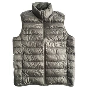 Uniqlo‎ Ultra Light Down Packable Vest Unisex Large Olive Green Warm Travel Cozy
